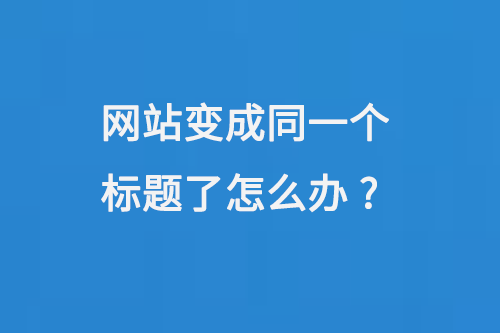 網(wǎng)站變成同一個(gè)標(biāo)題了怎么辦